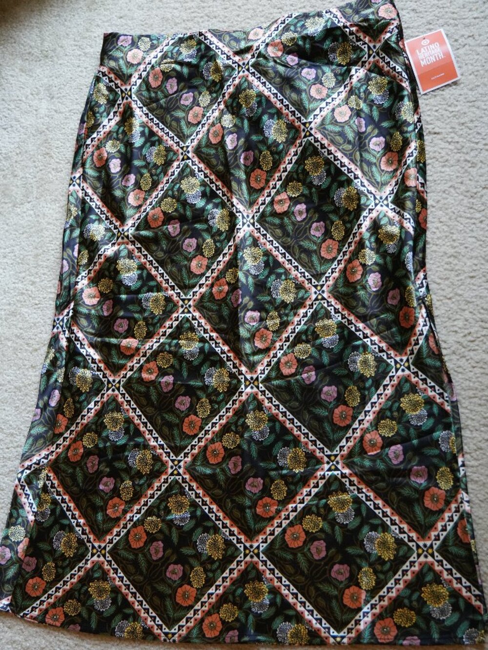 XL Floral Patterned Maxi Skirt